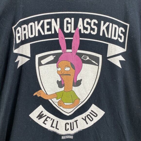 Bob's Burgers Tshirt Mens Large Blue Louise Broken Glass Kids We'll Cut You Tee - Picture 4 of 9